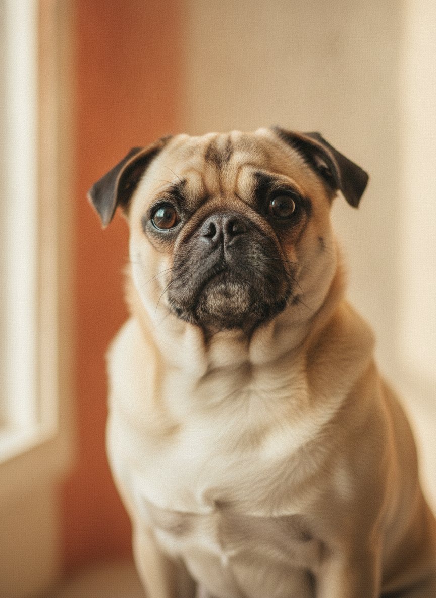 Bella, an adoptable fawn pug